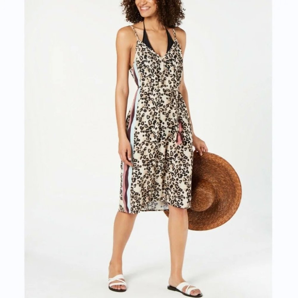 Miken Leopard Printed Cover-Up Dress